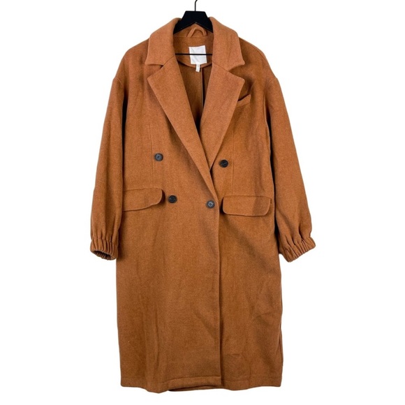 Avec Les Filles Jackets & Blazers - Avec Les Filles Womens (M) Wool Blend Oversized Coat Camel Tan